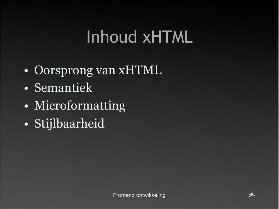 xhtml Semantiek