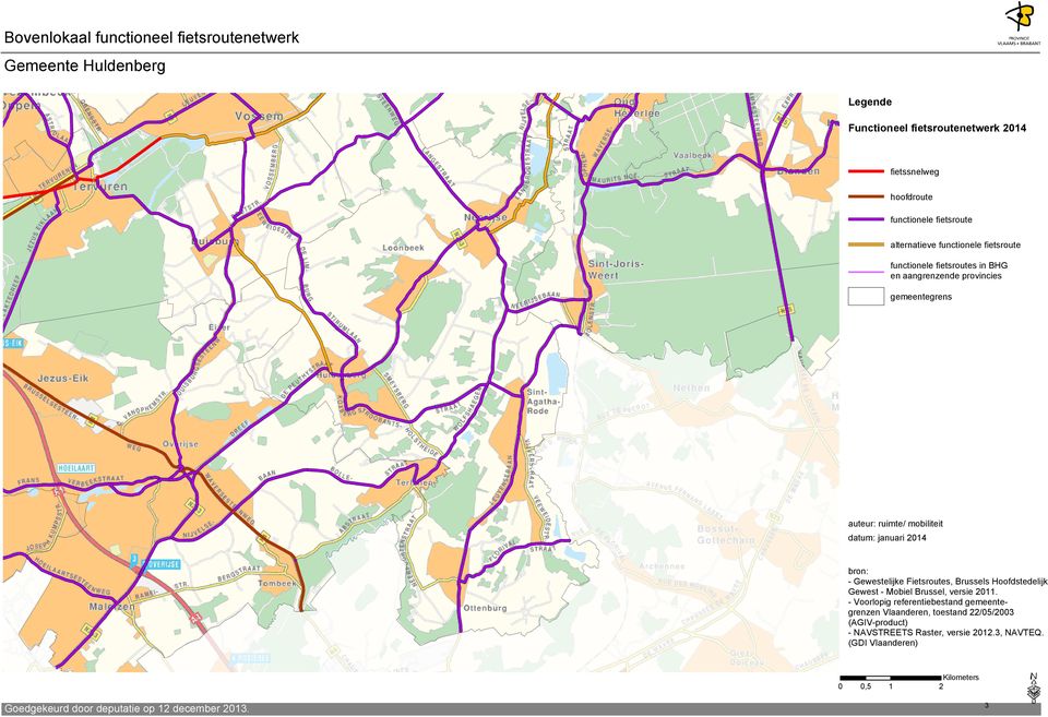 bron: - Gewestelijke Fietsroutes, Brussels Hoofdstedelijk Gewest - Mobiel Brussel, versie 2011.