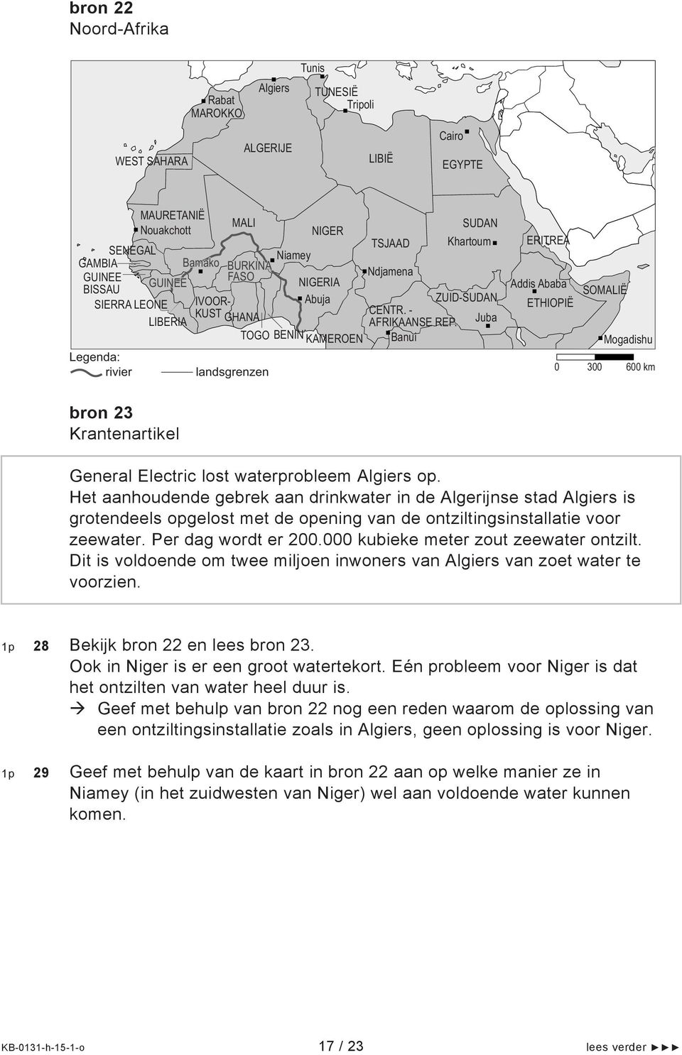 Juba TOGO BENIN K AMEROEN Banui landsgrenzen ERITREA Addis Ababa SOMALIË ETHIOPIË Mogadishu 3 6 km bron 23 Krantenartikel General Electric lost waterprobleem Algiers op.