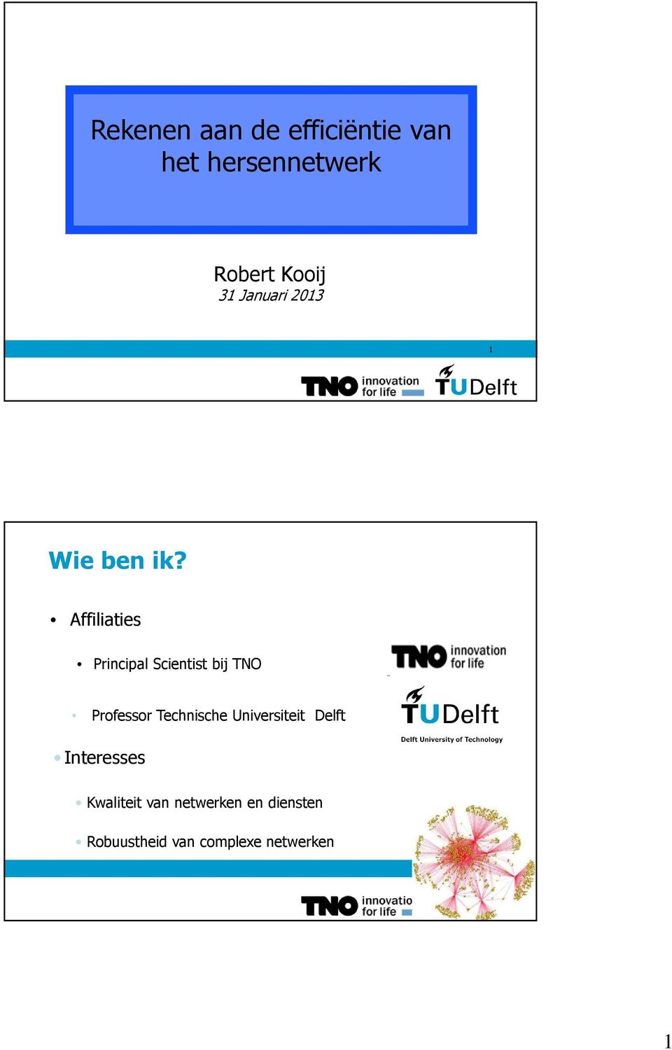 Affiliaties Principal Scientist bij TNO Professor Technische