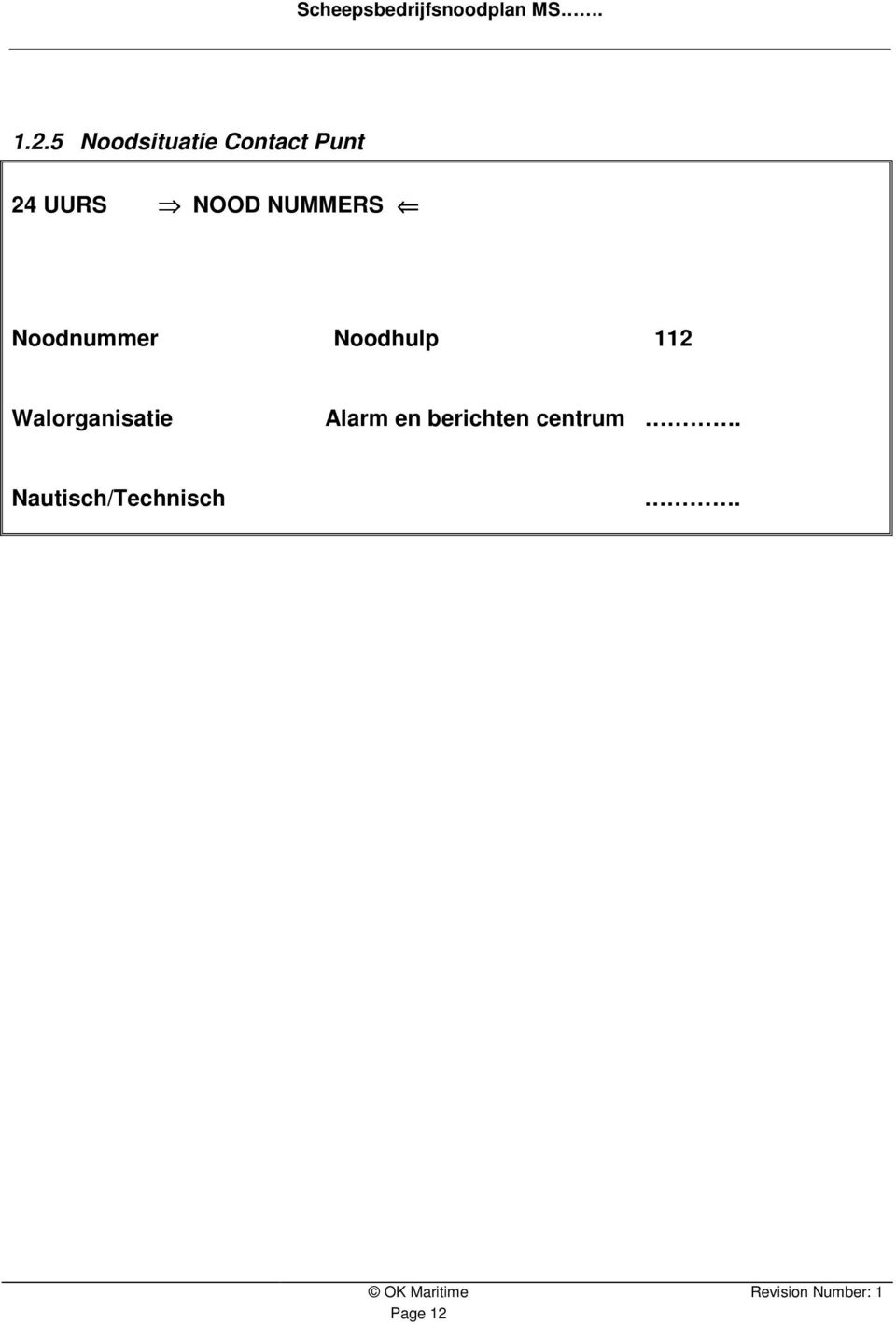 Noodhulp 112 Walorganisatie Alarm en