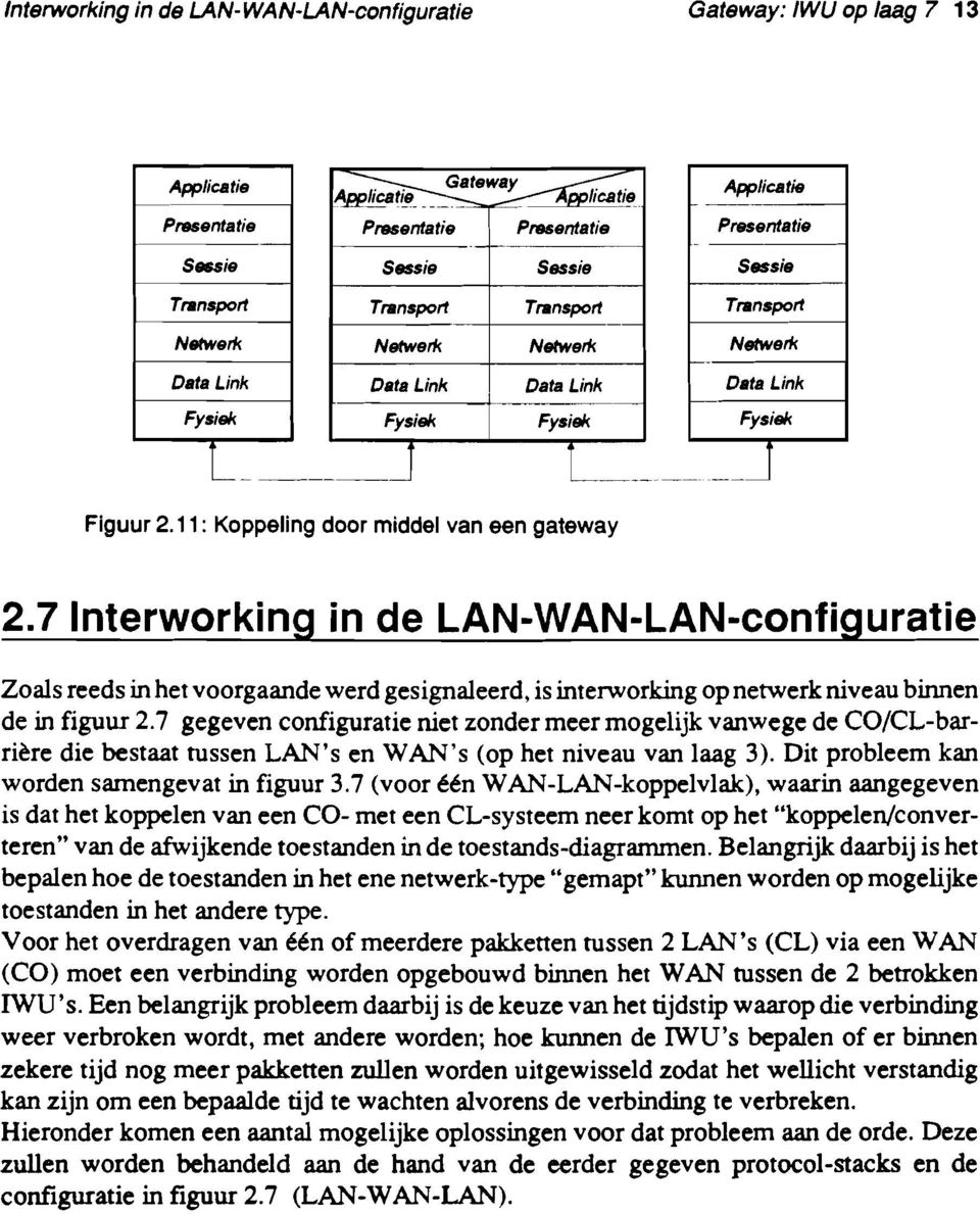 7 Interworking in de LAN-WAN-LAN-configuratie Zoals reeds in het voorgaande werd gesignaleerd, is interworking op netwerk niveau binnen de in figuur 2.