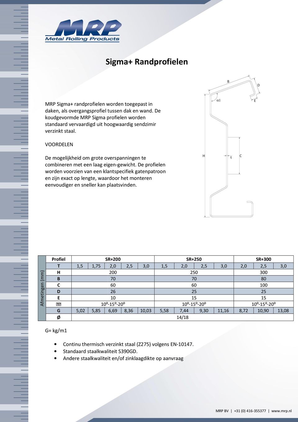 VOORDELEN α1 E De mogelijkheid om grote overspanningen te combineren met een laag eigen-gewicht.