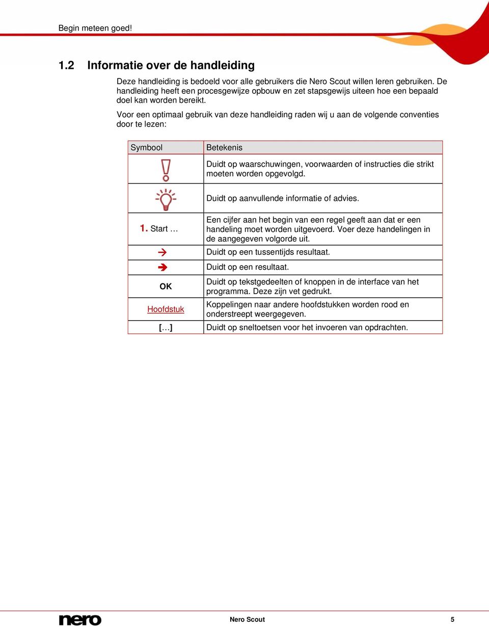 Voor een optimaal gebruik van deze handleiding raden wij u aan de volgende conventies door te lezen: Symbool Betekenis Duidt op waarschuwingen, voorwaarden of instructies die strikt moeten worden