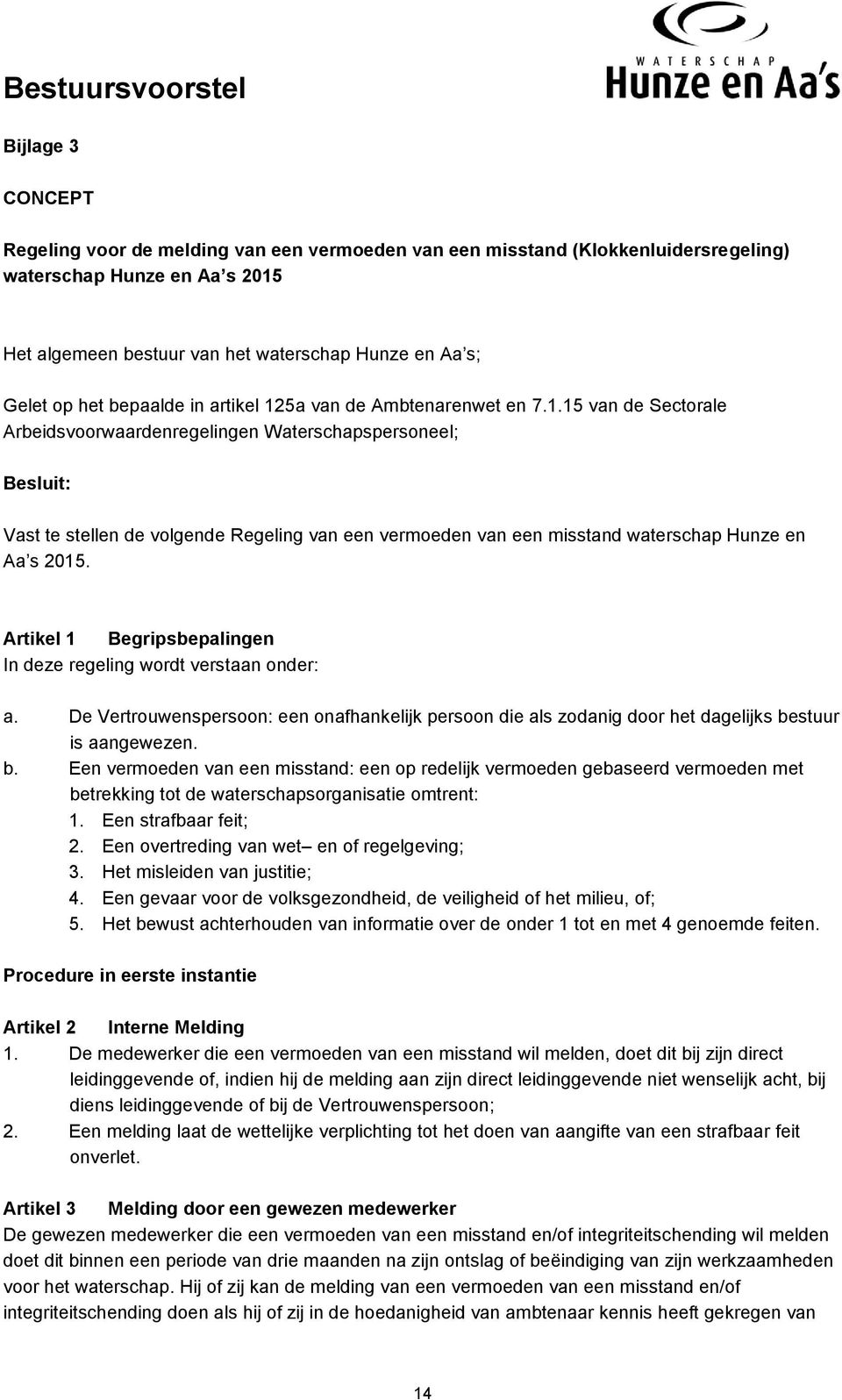 5a van de Ambtenarenwet en 7.1.