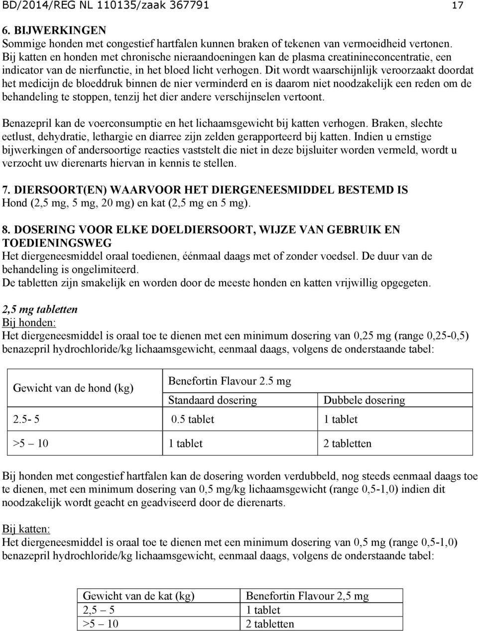 Dit wordt waarschijnlijk veroorzaakt doordat het medicijn de bloeddruk binnen de nier verminderd en is daarom niet noodzakelijk een reden om de behandeling te stoppen, tenzij het dier andere