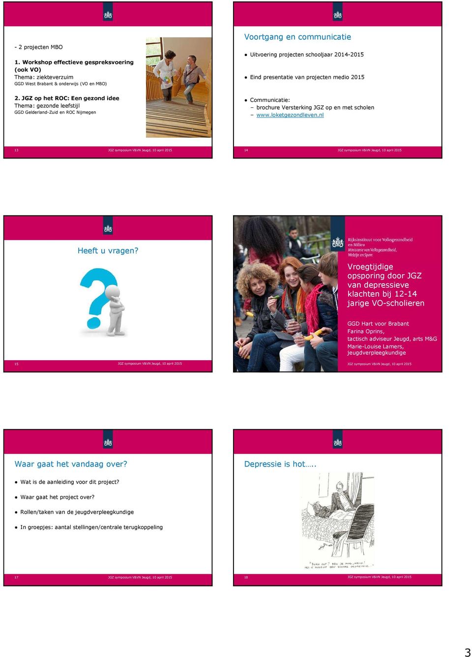 2015 Communicatie: brochure Versterking JGZ op en met scholen www.loketgezondleven.nl 13 14 Heeft u vragen?