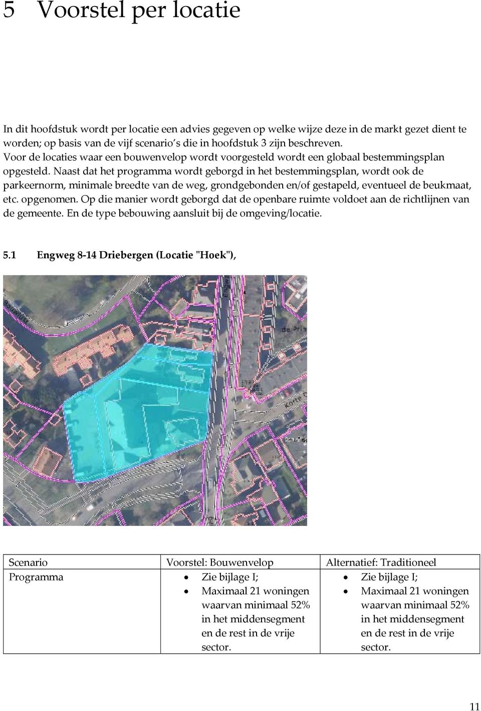 Naast dat het programma wordt geborgd in het bestemmingsplan, wordt ook de parkeernorm, minimale breedte van de weg, grondgebonden en/of gestapeld, eventueel de beukmaat, etc. opgenomen.