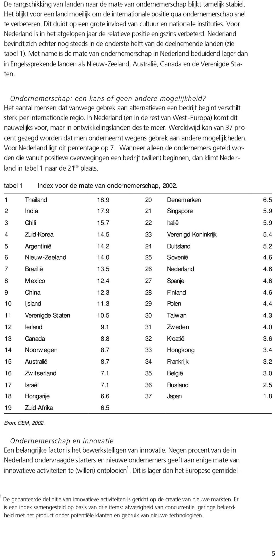 Nederland bevindt zich echter nog steeds in de onderste helft van de deelnemende landen (zie tabel 1).