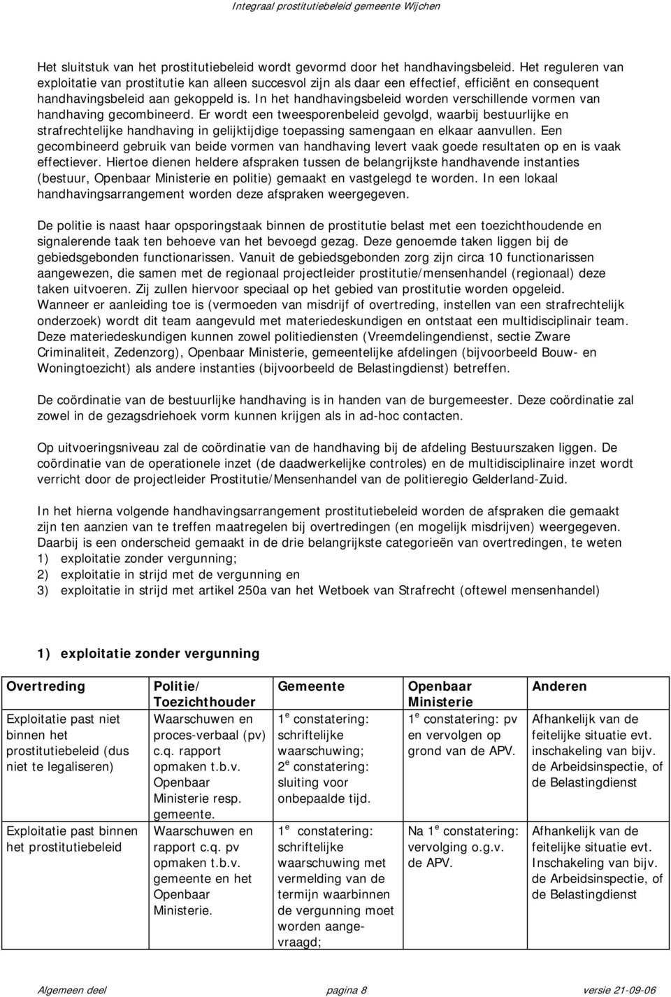 In het handhavingsbeleid worden verschillende vormen van handhaving gecombineerd.