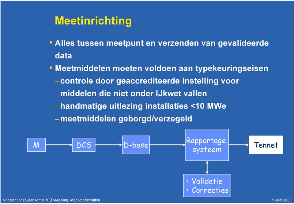 middelen die niet onder IJkwet vallen handmatige uitlezing installaties <10 We