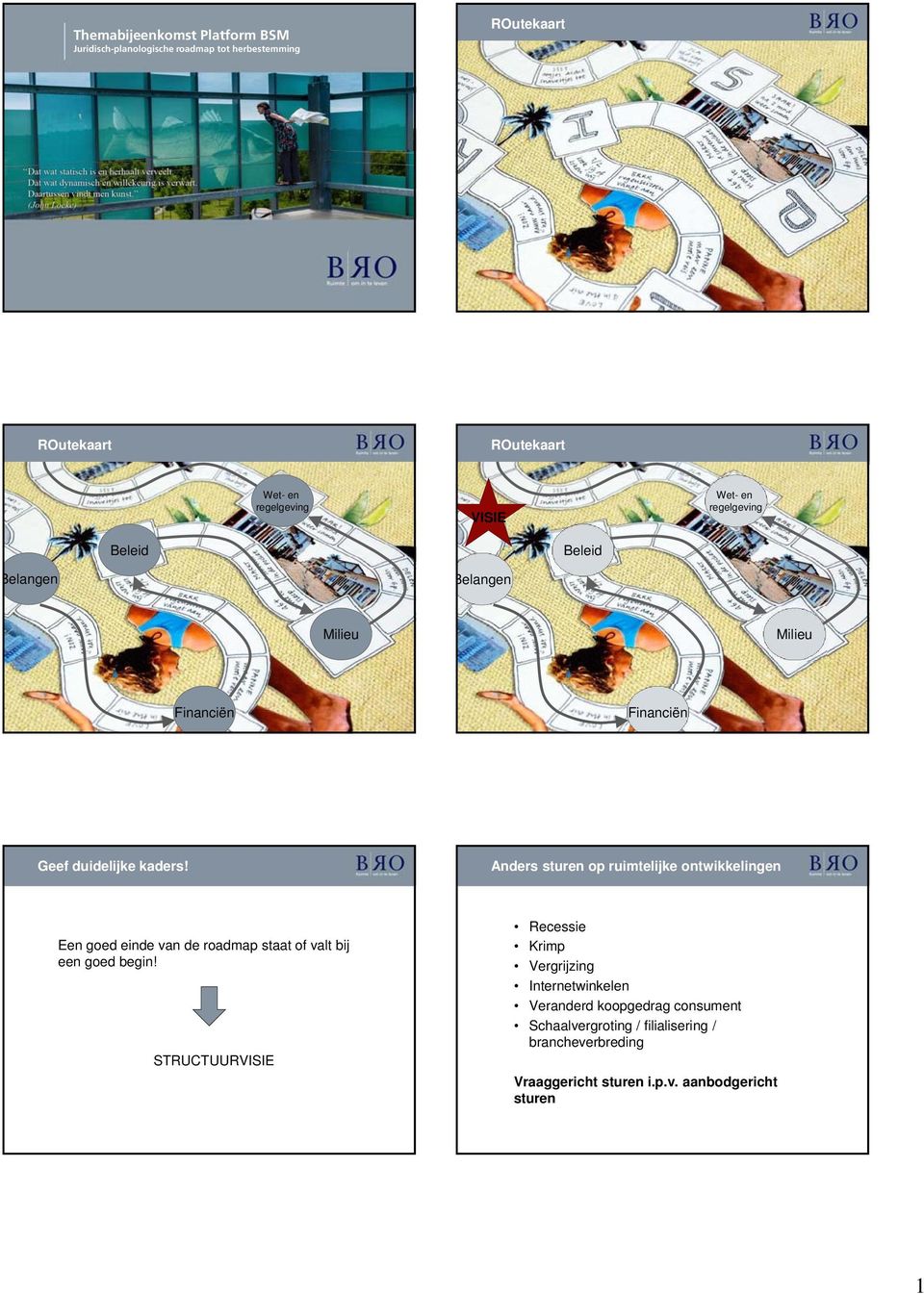 Anders sturen op ruimtelijke ontwikkelingen Een goed einde van de roadmap staat of valt bij een goed begin!