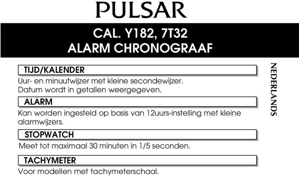 secondewijzer. Datum wordt in getallen weergegeven.