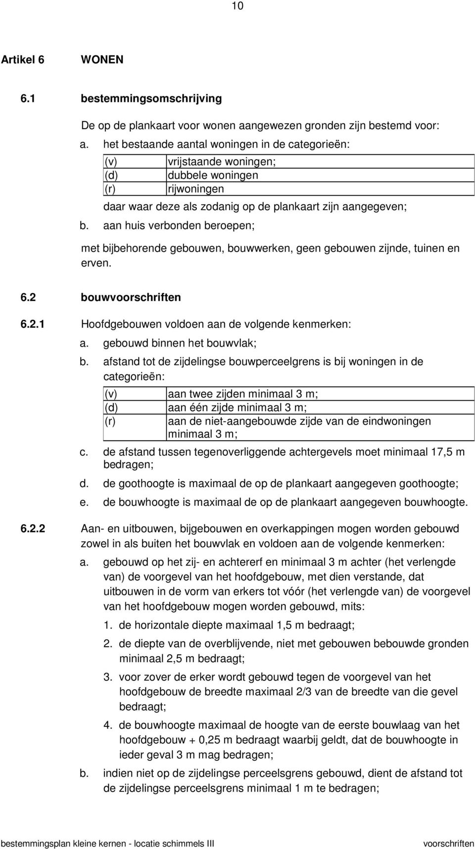 aan huis verbonden beroepen; met bijbehorende gebouwen, bouwwerken, geen gebouwen zijnde, tuinen en erven. 6.2 bouw 6.2.1 Hoofdgebouwen voldoen aan de volgende kenmerken: a.