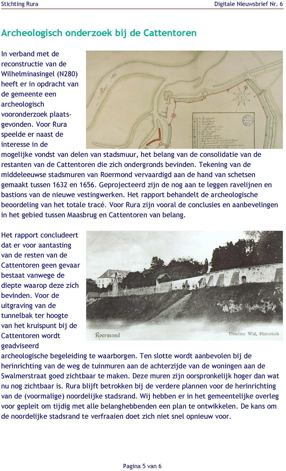 Tekening van de middeleeuwse stadsmuren van Roermond vervaardigd aan de hand van schetsen gemaakt tussen 1632 en 1656.