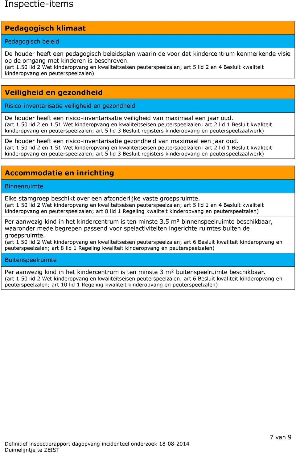 gezondheid De houder heeft een risico-inventarisatie veiligheid van maximaal een jaar oud. (art 1.50 lid 2 en 1.