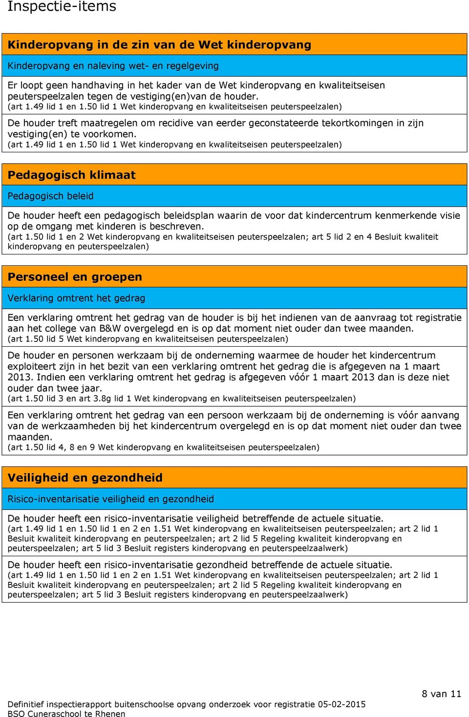 50 lid 1 Wet kinderopvang en kwaliteitseisen peuterspeelzalen) De houder treft maatregelen om recidive van eerder geconstateerde tekortkomingen in zijn vestiging(en) te voorkomen. (art 1.