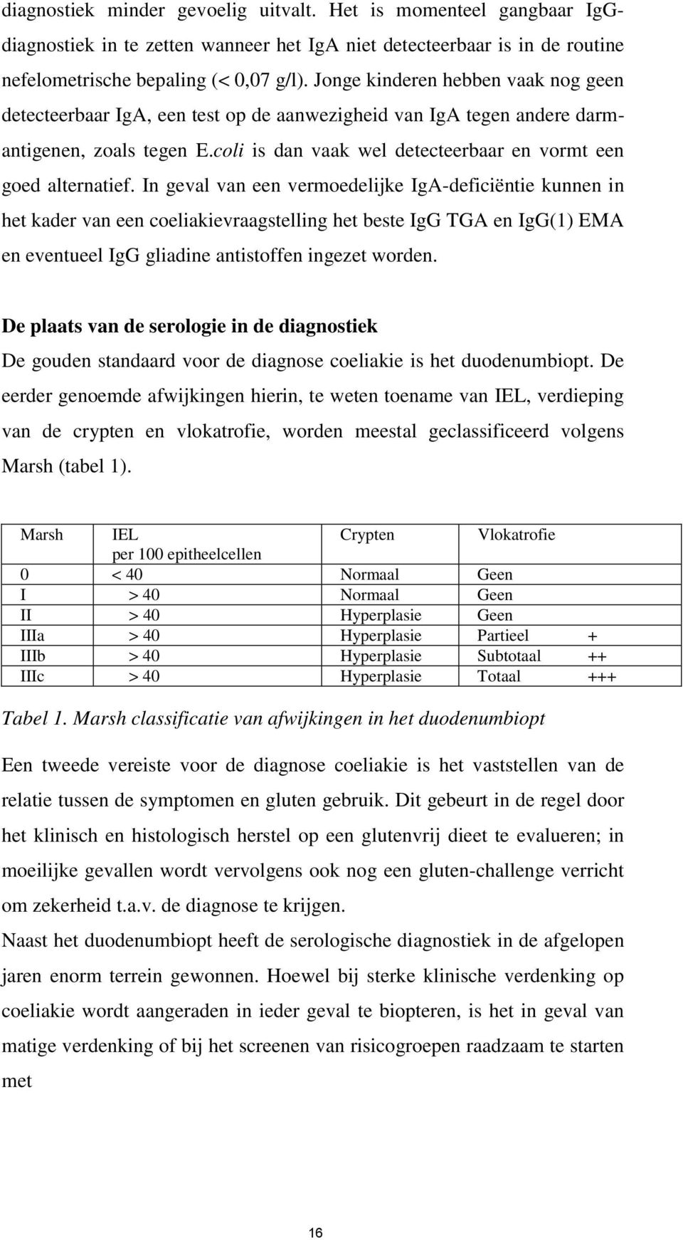 In geval van een vermoedelijke IgA-deficiëntie kunnen in het kader van een coeliakievraagstelling het beste IgG TGA en IgG(1) EMA en eventueel IgG gliadine antistoffen ingezet worden.