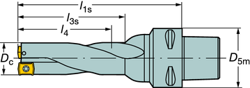 BORN CoroDrill 881 CoroDrill 881 4 x D c Boordiameter 14.00-23.50 mm (.562 -.937 inch) Coromant Capto l 1s = programmeerlengte attolerantie, mm -0.1 mm +0.4 mm (-.004 inch +.