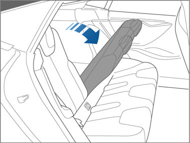 Voorstoelen en achterstoelen Neerklapbare achterbank De Model S heeft een in delen neerklapbare achterbank.