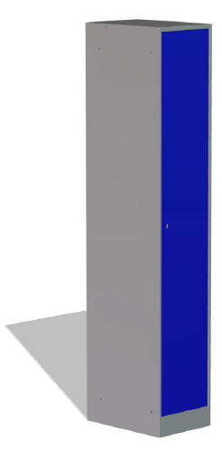 EVO-line kledingkast type 50100-35 (1-persoonskast ) Kast met 1 vak. Met dubbelwandige inliggende rechtsdraaiende deur, standaard afsluitbaar met een cilinderslot (incl.