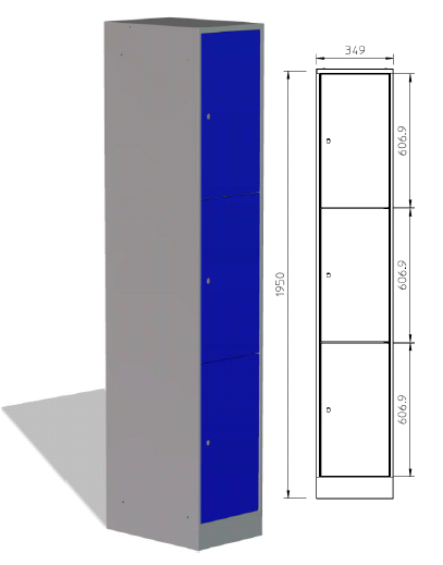 I. EVO-LINE VAKKENKASTEN EVO- line vakkenkast type 50300-35 (3-persoonskast) Kast met 3 vakken boven elkaar.