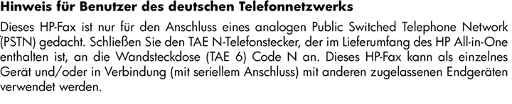 Kennisgeving aan gebruikers in de Europese Unie Kennisgeving voor gebruikers van het Duitse telefoonnetwerk Australische verklaring over vaste faxen Bericht voor de Europese Unie Producten voorzien