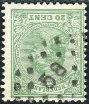 Nummerstempel 57 van 1869, afgedrukt op portzegel 5 cent in oktober 1878. Het poststuk betreft een aan port onderworpen dienstbrief.
