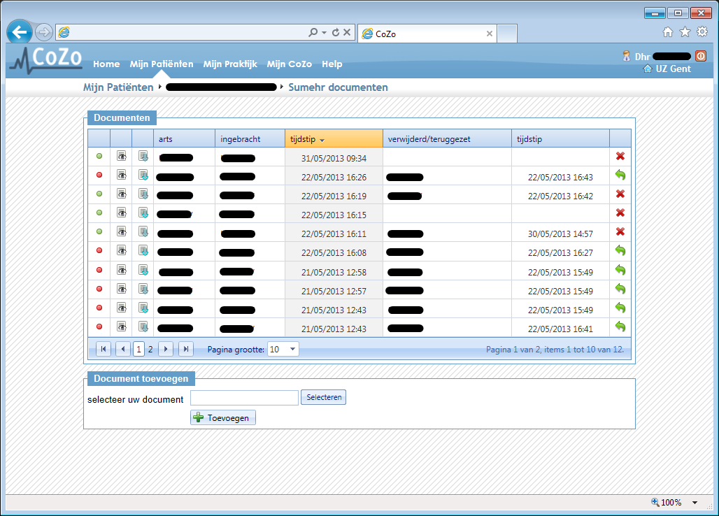 Hoofdstuk: Sumehr documenten beheren. 2 3 4 2 3 Het document bekijken. Het document downloaden.