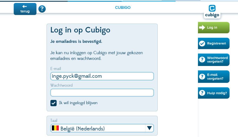 Open in je postvak IN de ontvangen e-mail van Cubigo. STAP 6. Klik op bevestigen.