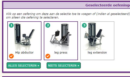 De gekozen opbouw zal over worden genomen op de geselecteerde