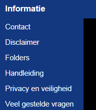 3.8 Informatie Het onderdeel Informatie bestaat uit een aantal informatieve onderwerpen. 3.8.1 Contact U vindt hier de mogelijkheden om contact met ons te leggen over Mijn Slingeland. 3.8.2 Disclaimer Hier vindt u de algemene voorwaarden van Mijn Slingeland terug.