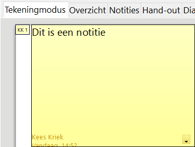 Typ of plak uw notitie in het tekstvak. Optioneel kunt u enige eenvoudige opmaak toepassen op delen van de tekst door deze te selecteren, rechts te klikken en te kiezen uit het contextmenu.