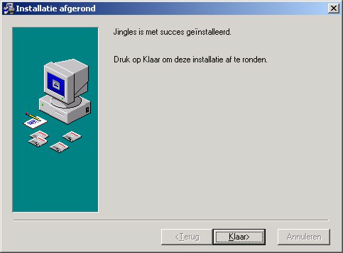 Tenslotte verschijnt de mededeling dat de installatie voltooid is.