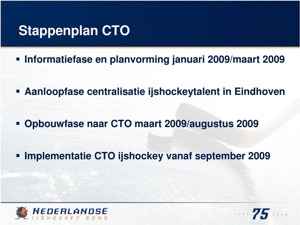 ijshockeytalent in Eindhoven Opbouwfase naar CTO maart