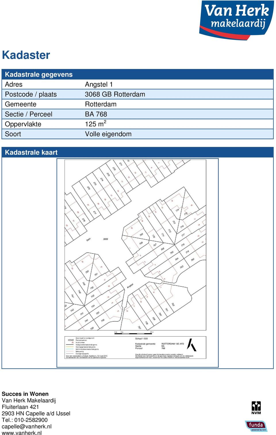 Rotterdam Sectie / Perceel BA 768 Oppervlakte 125