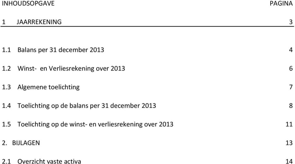4 Toelichting op de balans per 31 december 2013 8 1.