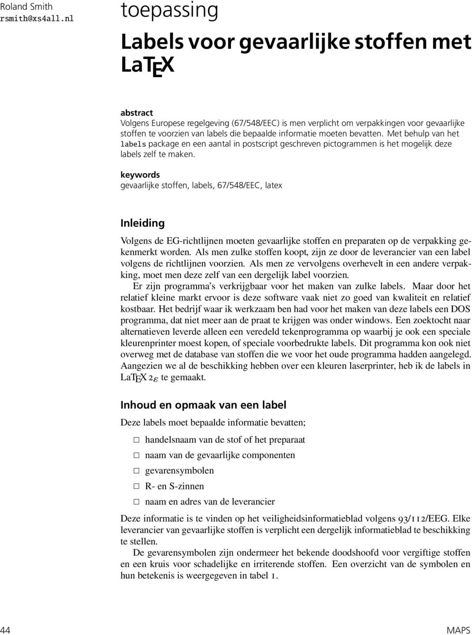 Beste toepassing Labels voor gevaarlijke stoffen met LaT E X - PDF Free LB-86