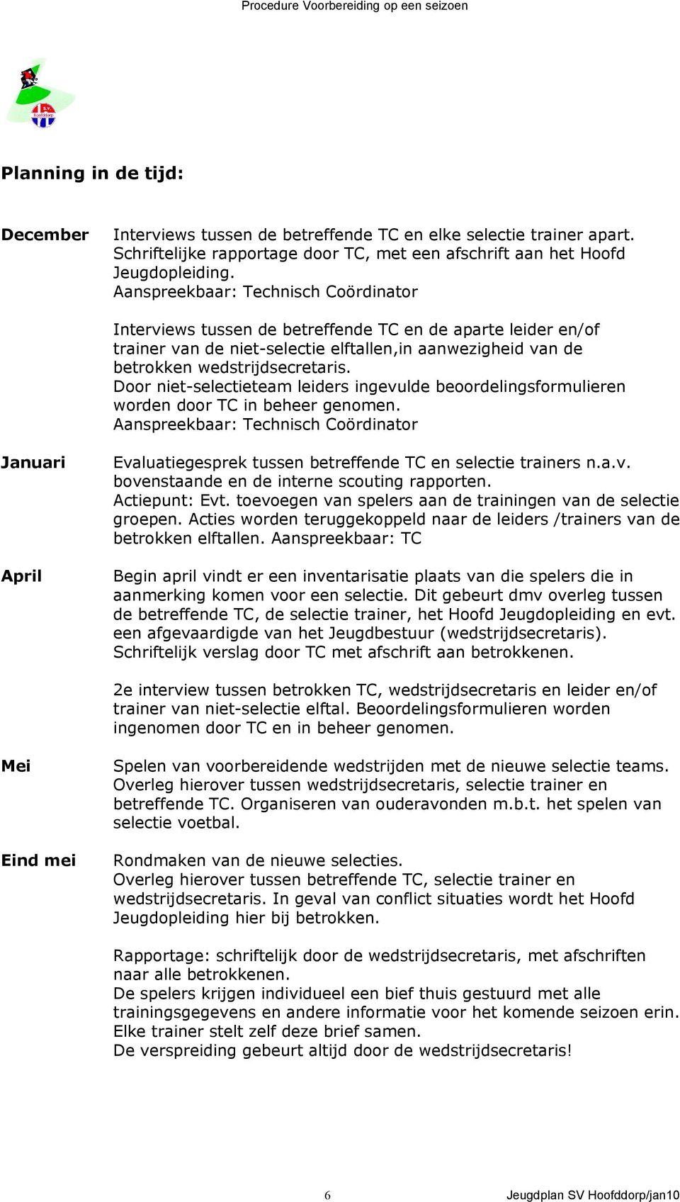 Door niet-selectieteam leiders ingevulde beoordelingsformulieren worden door TC in beheer genomen.