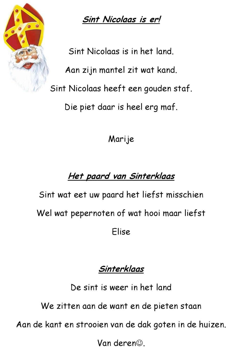 toeter bom embargo Sinterklaas gedichten, gemaakt door groep 5a - PDF Free Download