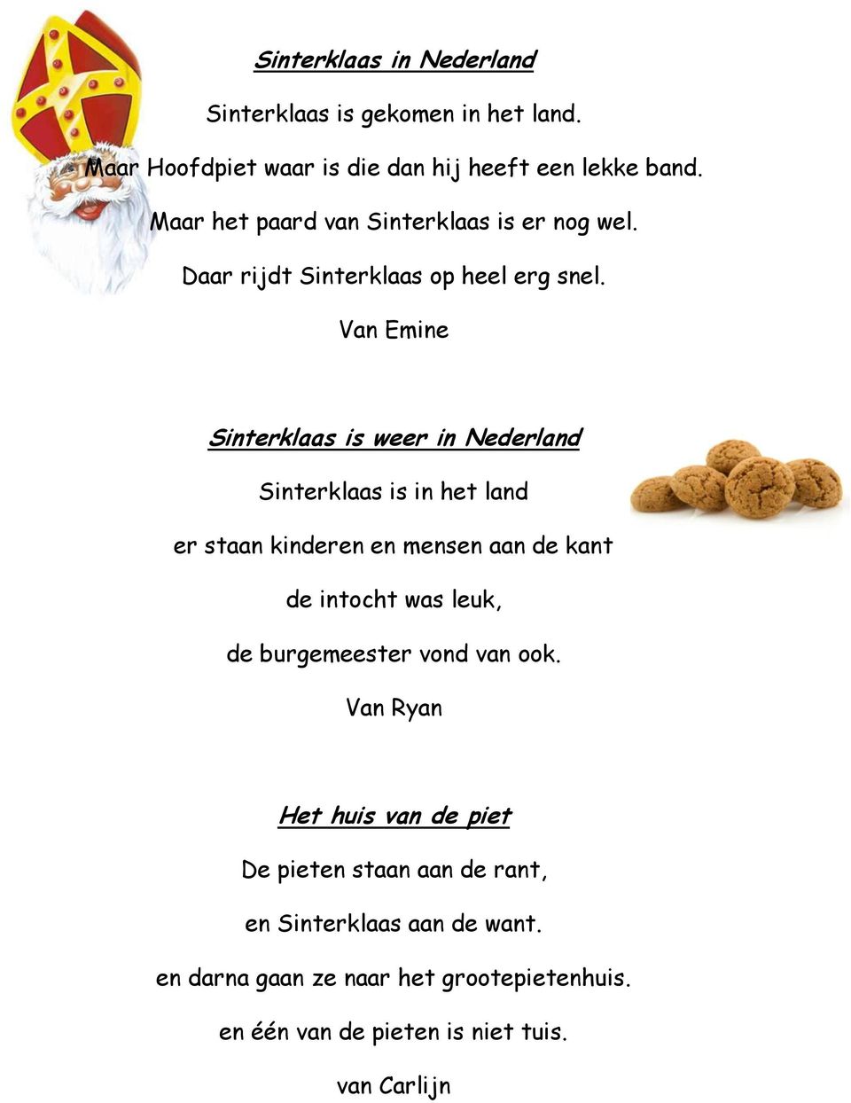 Sinterklaas Gedichten, Gemaakt Door Groep 5A - Pdf Free Download