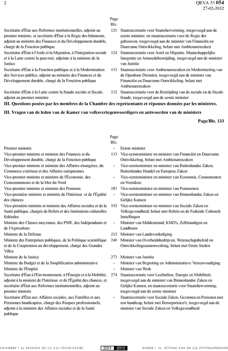 la Fonction publique et à la Modernisation des Services publics, adjoint au ministre des Finances et du Développement durable, chargé de la Fonction publique Page Blz.