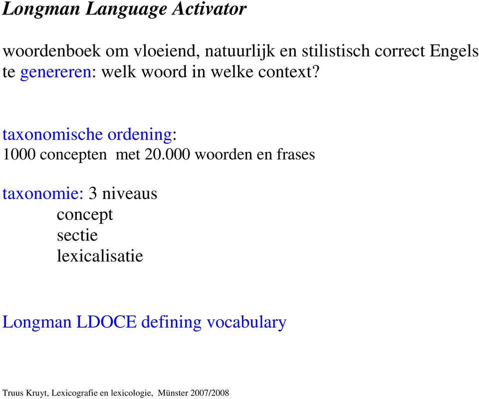 taxonomische ordening: 1000 concepten met 20.