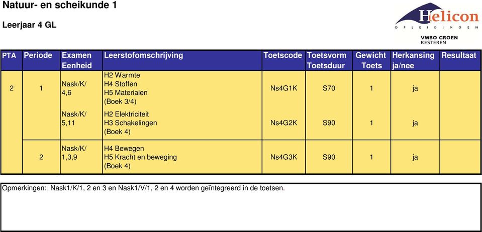 Ns4G2K S90 1 ja 2 Nask/K/ 1,3,9 H4 Bewegen H5 Kracht en beweging (Boek 4) Ns4G3K S90 1