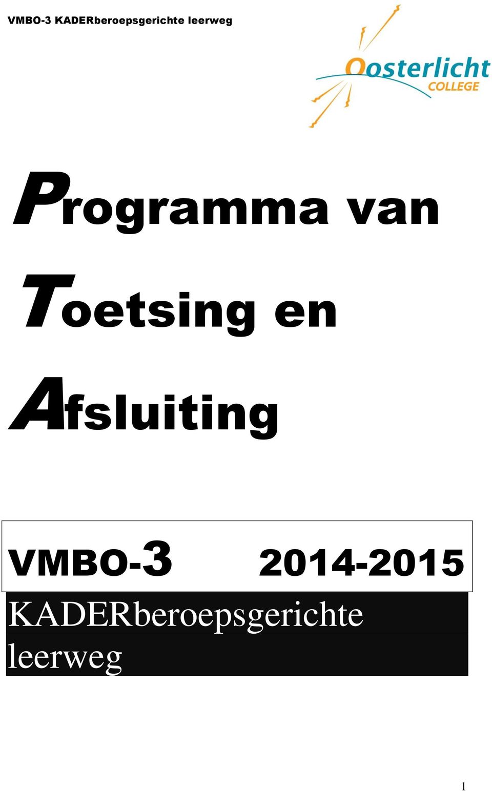 VMBO-3 2014-2015