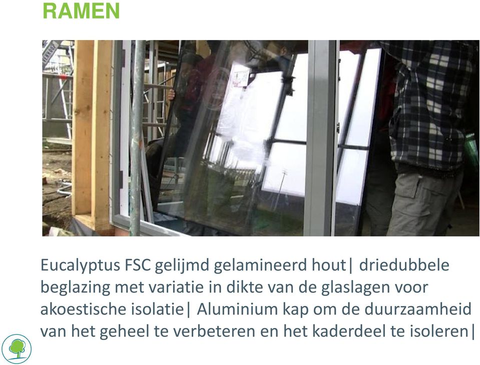 glaslagen voor akoestische isolatie Aluminium kap om de