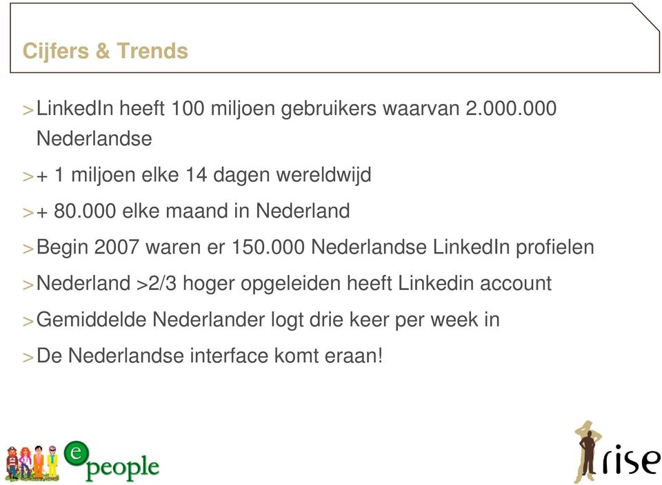 000 elke maand in Nederland >Begin 2007 waren er 150.