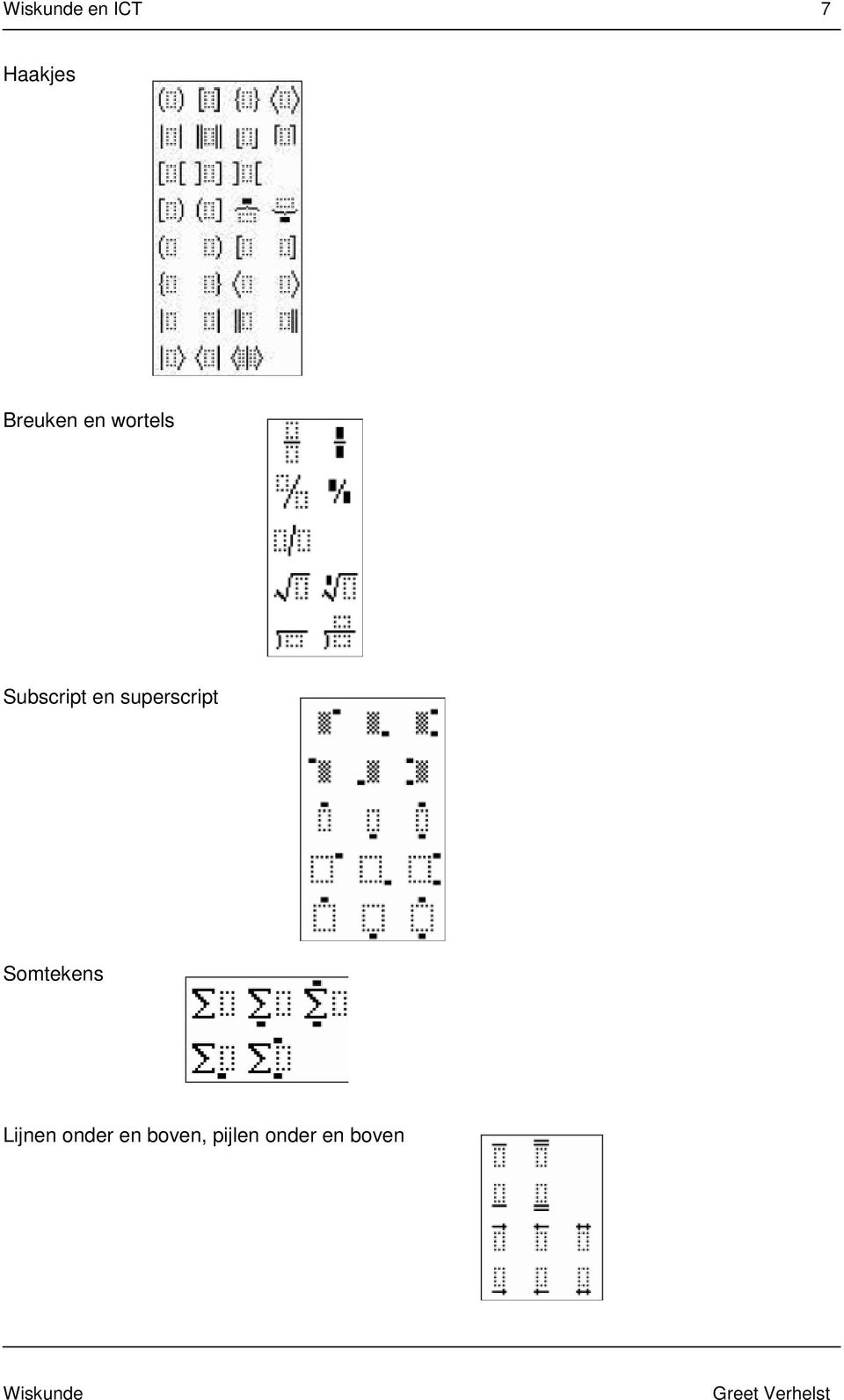 superscript Somtekens Lijnen