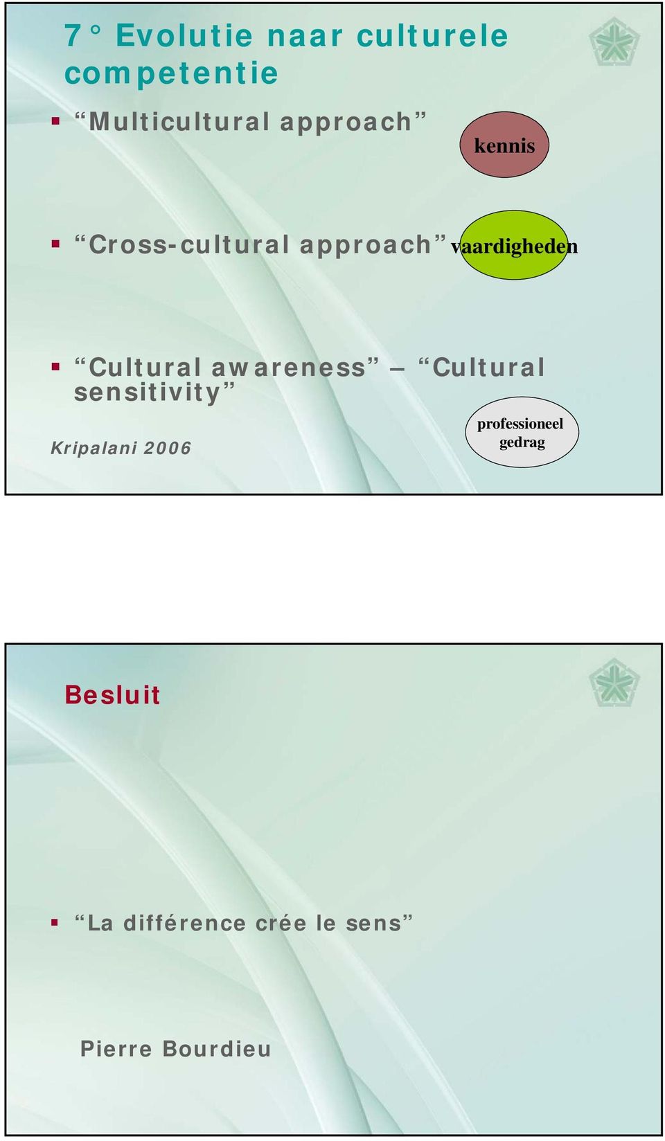 Cultural awareness Cultural sensitivity Kripalani 2006