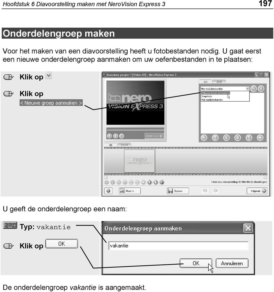 U gaat eerst een nieuwe onderdelengroep aanmaken om uw oefenbestanden in te